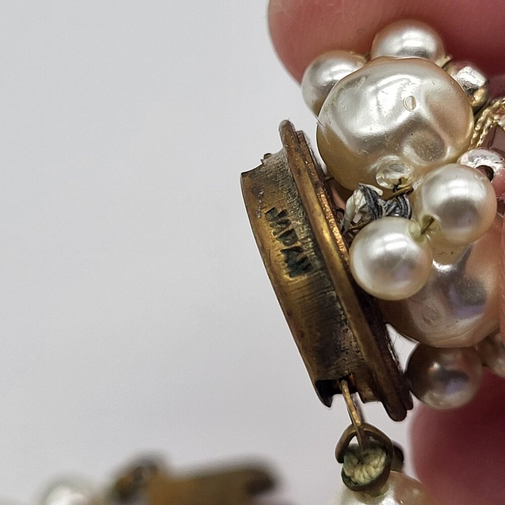 VTG Double Strand Faux Pearl and Faceted Bead Necklace JAPAN - Picture 12 of 15